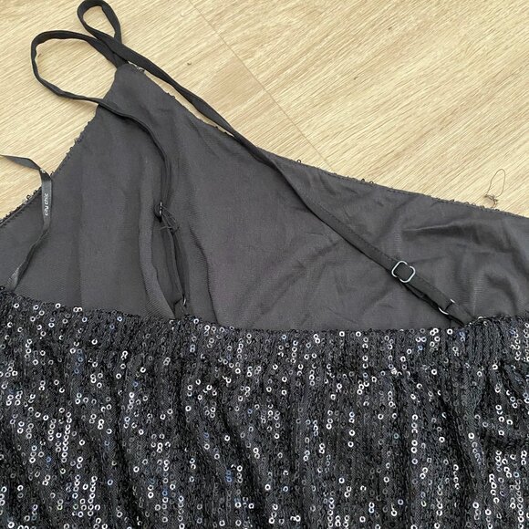 NWT City Chic Womens Savanna Sequin Jumpsuit One Shoulder Black Plus Size L/20 - Picture 6 of 16